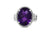 8.1 CT Oval Amethyst Diamond Ring 0.41 CT TW 14K White Gold AMR002 - NorthandSouthJewelry