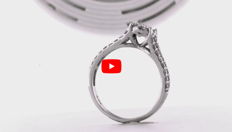 V Split Diamond Engagement Ring 0.87 ct tw 14K White Gold DENG002 - NorthandSouthJewelry