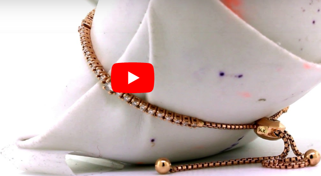 1.25 CT TW Bolo Adjustable Diamond Bracelet 14K Rose Gold DBR007 - NorthandSouthJewelry