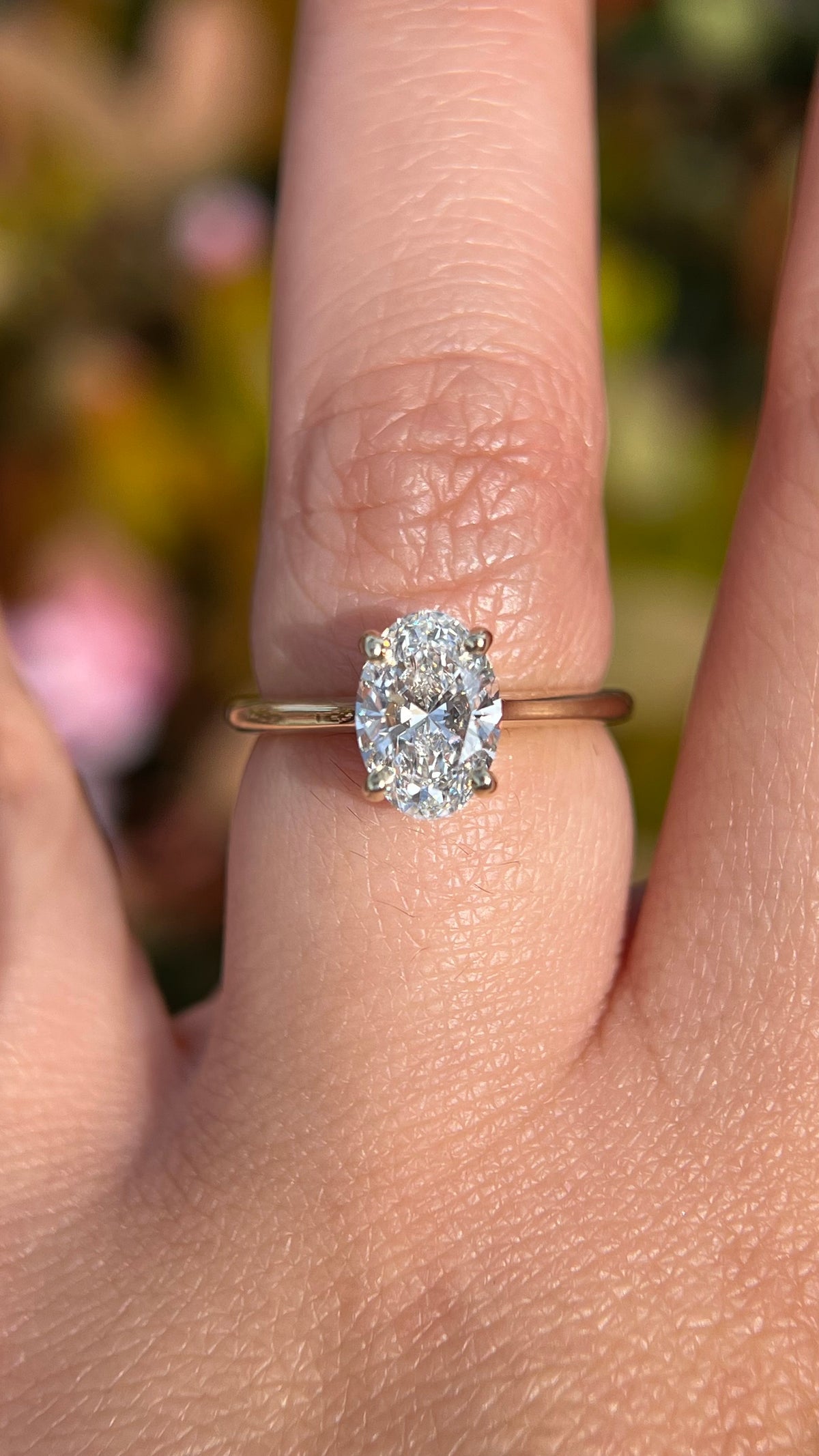 Ava 1.58ct E-VS1 Oval Cut Lab Grown Diamond Engagement Ring 14K Gold