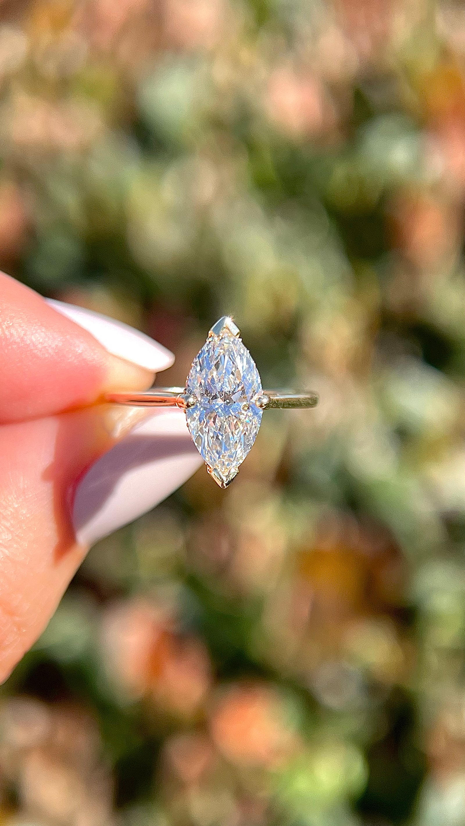 Ava 2.09ct E-VS1 Marquise Cut Lab Grown Diamond Engagement Ring 14K Gold