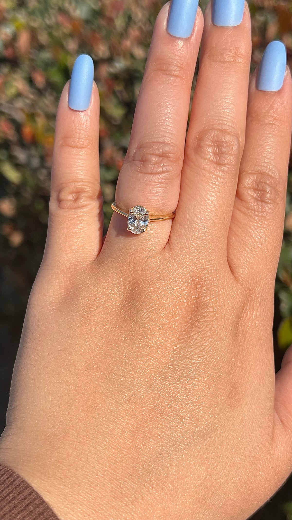 Ava 1.00ct E-SI1 Oval Cut Lab Grown Diamond Engagement Ring 14K Gold