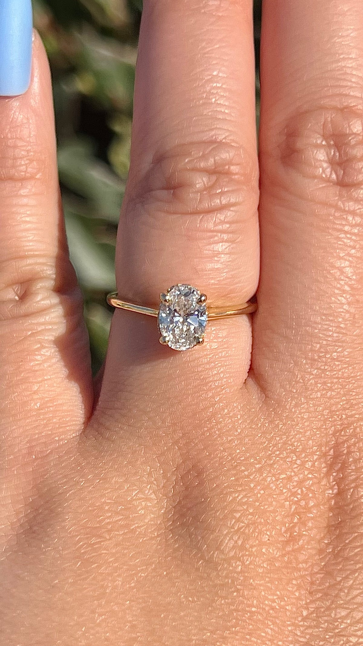 Ava 1.00ct E-SI1 Oval Cut Lab Grown Diamond Engagement Ring 14K Gold