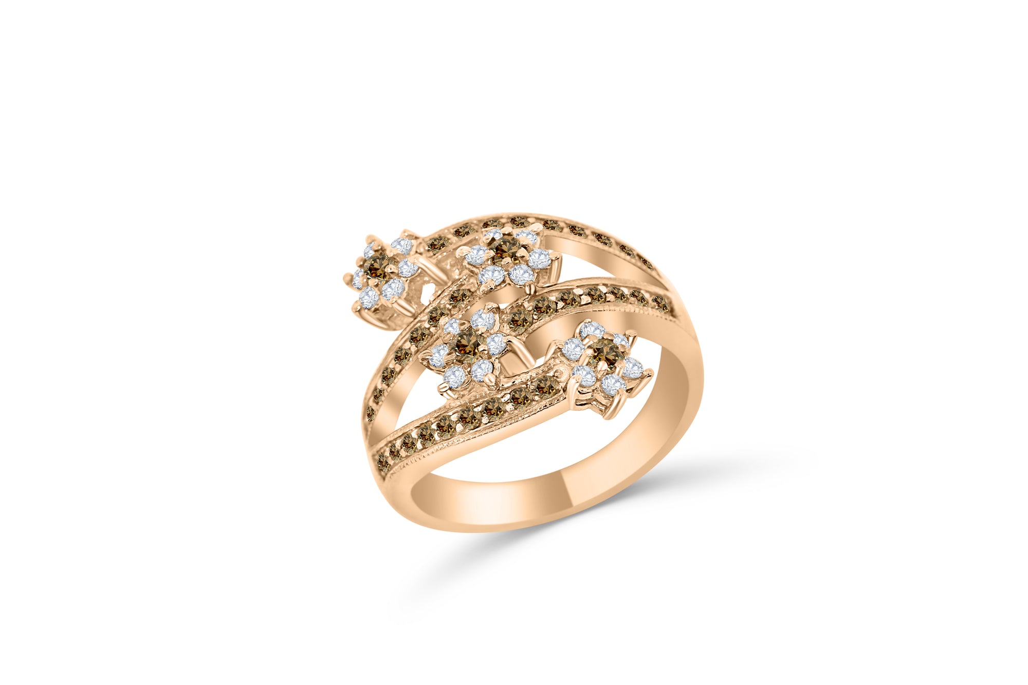 Chocolate Diamond Band 0.85 ct tw Round-Cut 14K Rose Gold BAN052 - NorthandSouthJewelry