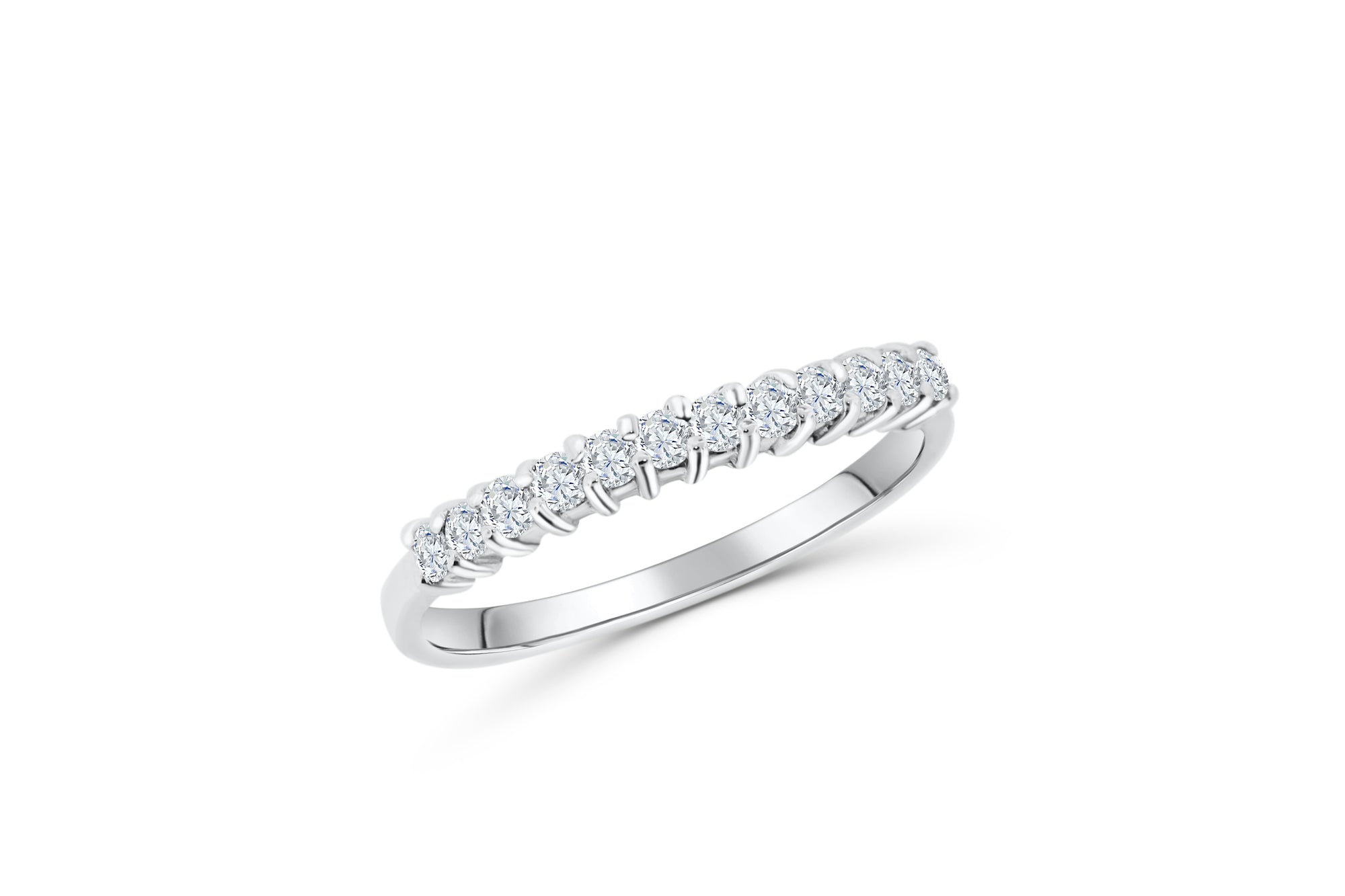 Diamond Wide Band 0.39 ct tw Round-Cut 14K White Gold BAN058 - NorthandSouthJewelry