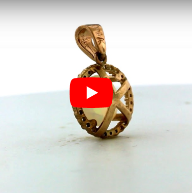 1.89 CT Opal Diamond Pendant 0.27 CT TW 14K Rose Gold OPEN002 - NorthandSouthJewelry