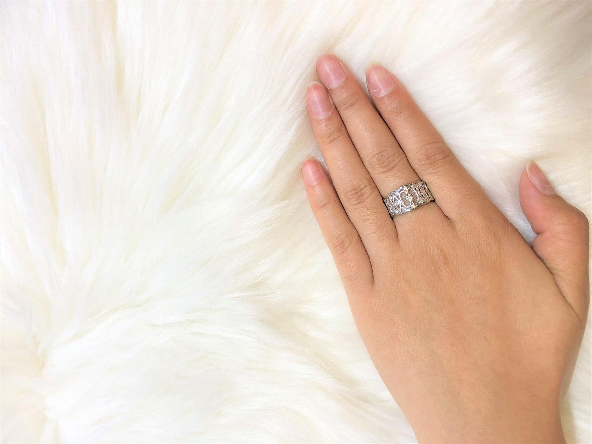 Diamond Anniversary Ring 0.21 ct tw Round-cut 14K White Gold BAN031 - NorthandSouthJewelry