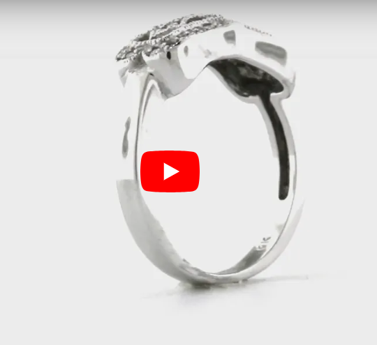 Milgrain Diamond Ring 0.18 ct tw Round-cut 14K White Gold BAN035 - NorthandSouthJewelry