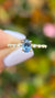 Bella 6x4mm 0.70ct Oval Ceylon Blue Sapphire Spaced Diamond Ring 14K Gold DFR040