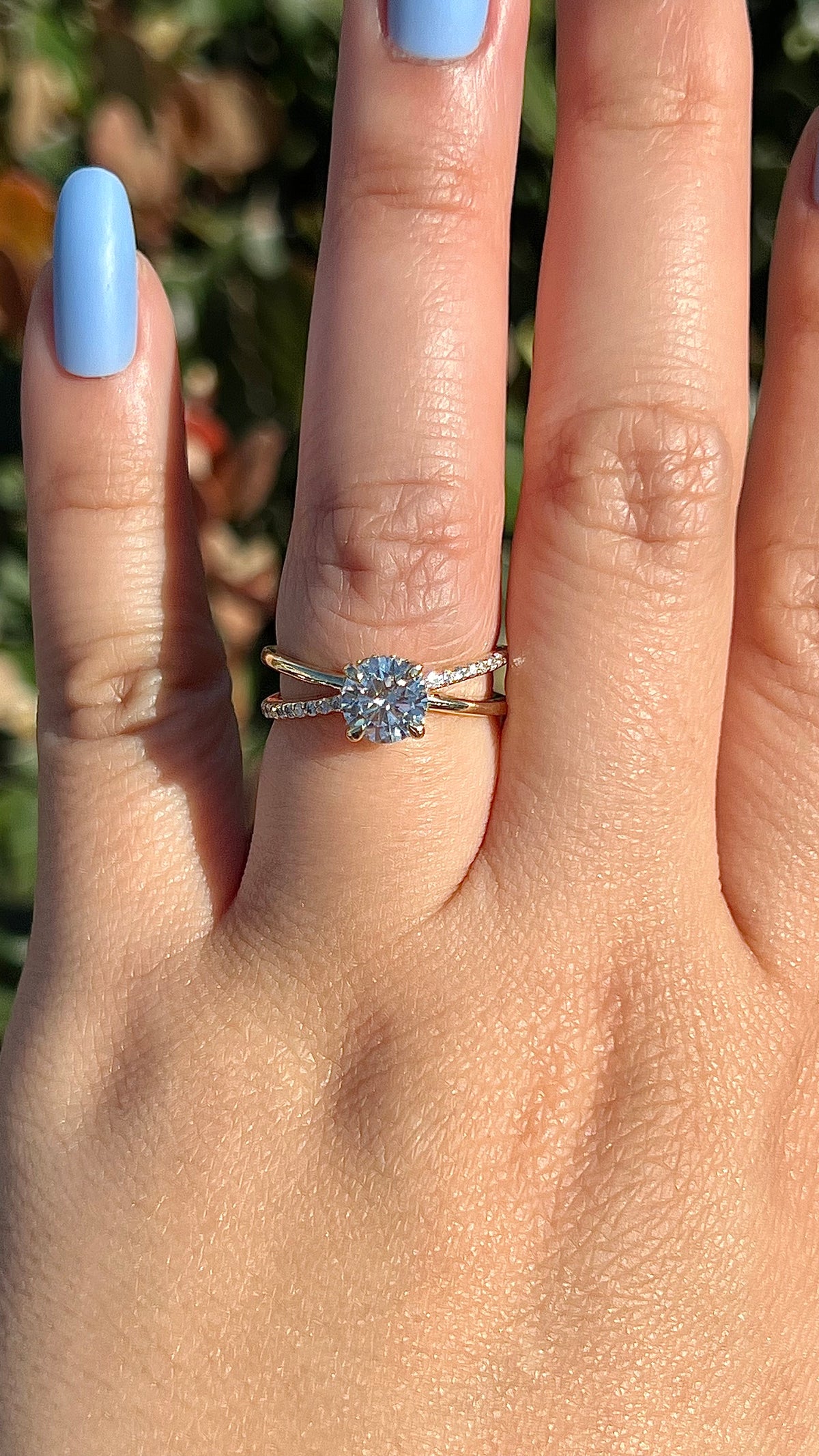 Chloe 1.08ct E-VS1 Round Cut Lab Grown Diamond Engagement Ring 14K Gold