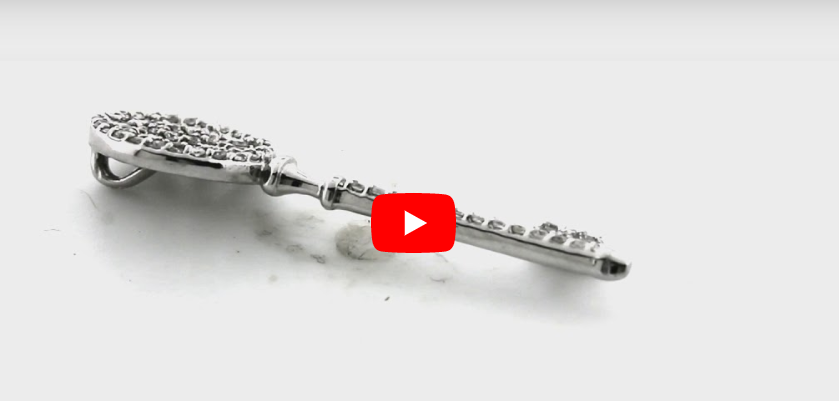 Diamond Key Pendant 0.38 CT TW 14K White Gold DPEN027 - NorthandSouthJewelry