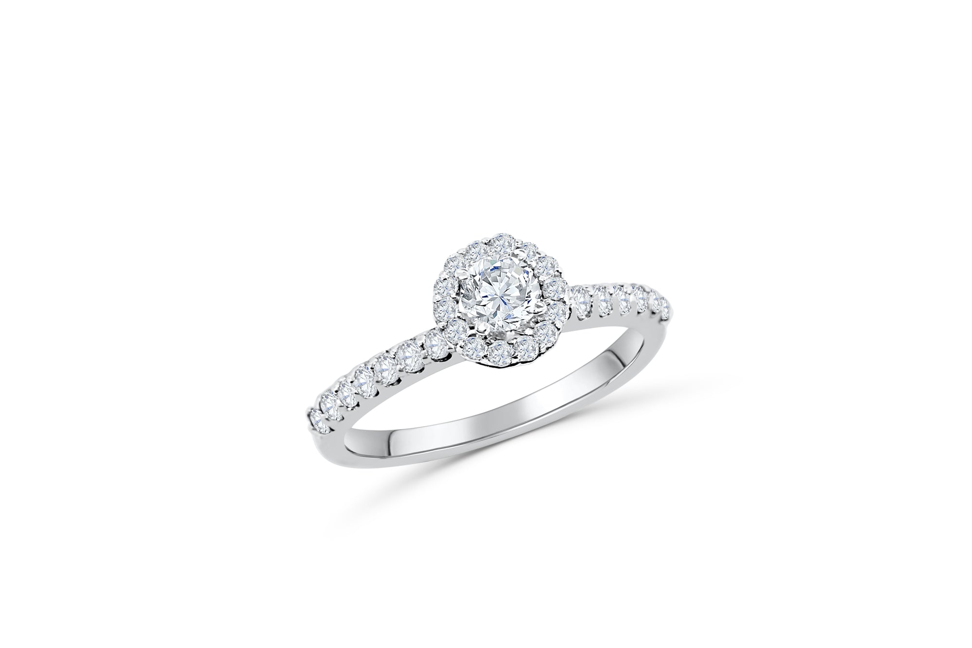 Diamond Engagement Ring 0.86 ct tw 14K White Gold DENG005 - NorthandSouthJewelry