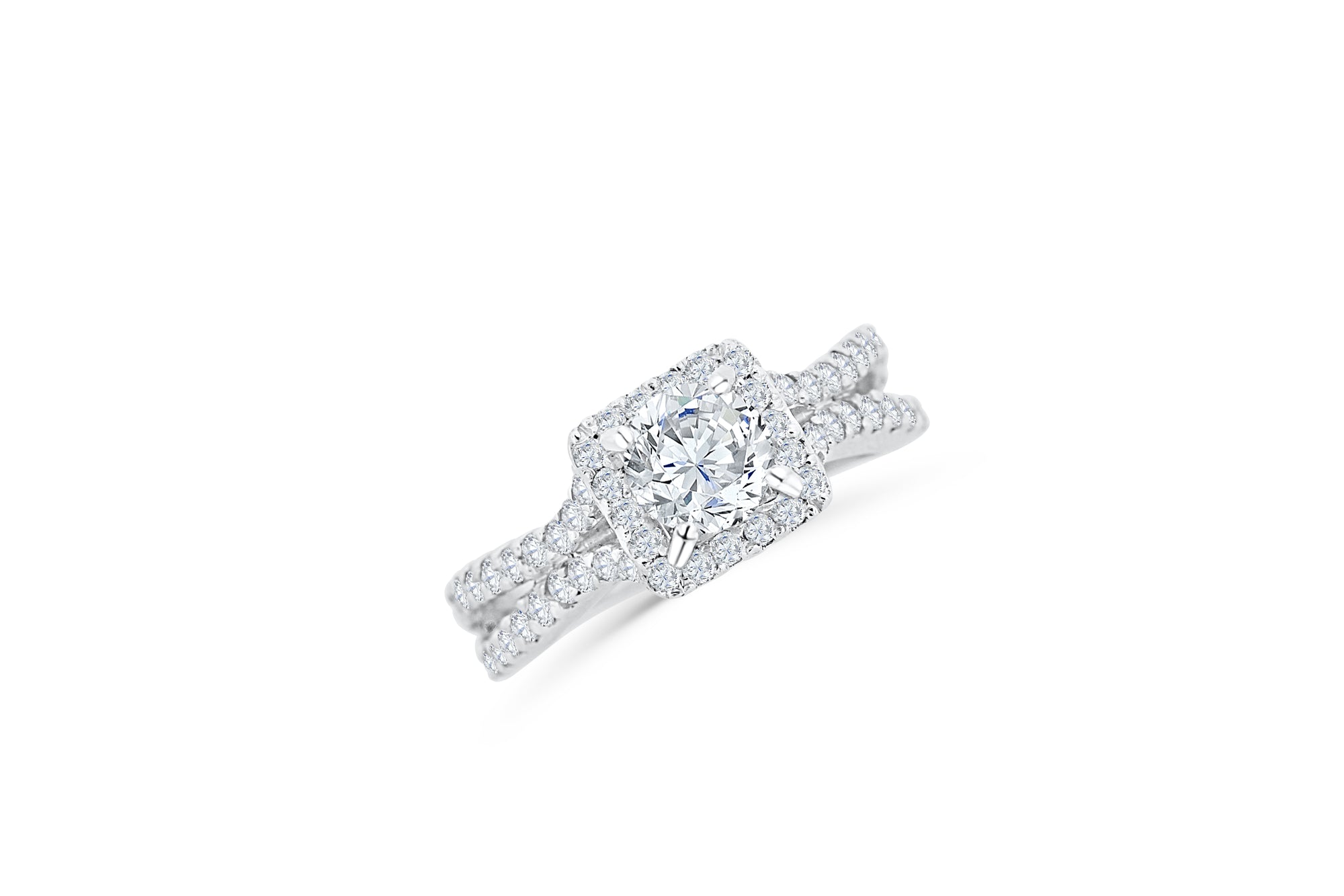Diamond Engagement Ring 2.36 ct tw 14K White Gold DENG013 - NorthandSouthJewelry