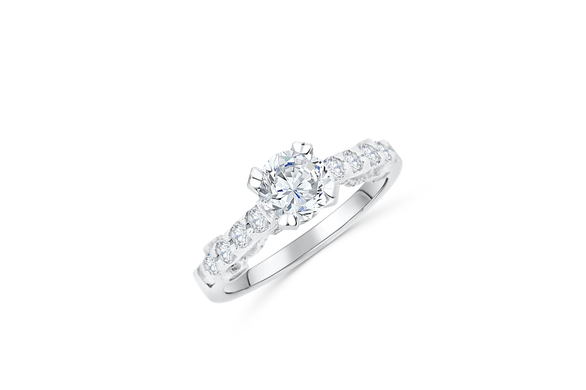 Diamond Engagement Ring 2.09 ct tw 14K White Gold DENG015 - NorthandSouthJewelry