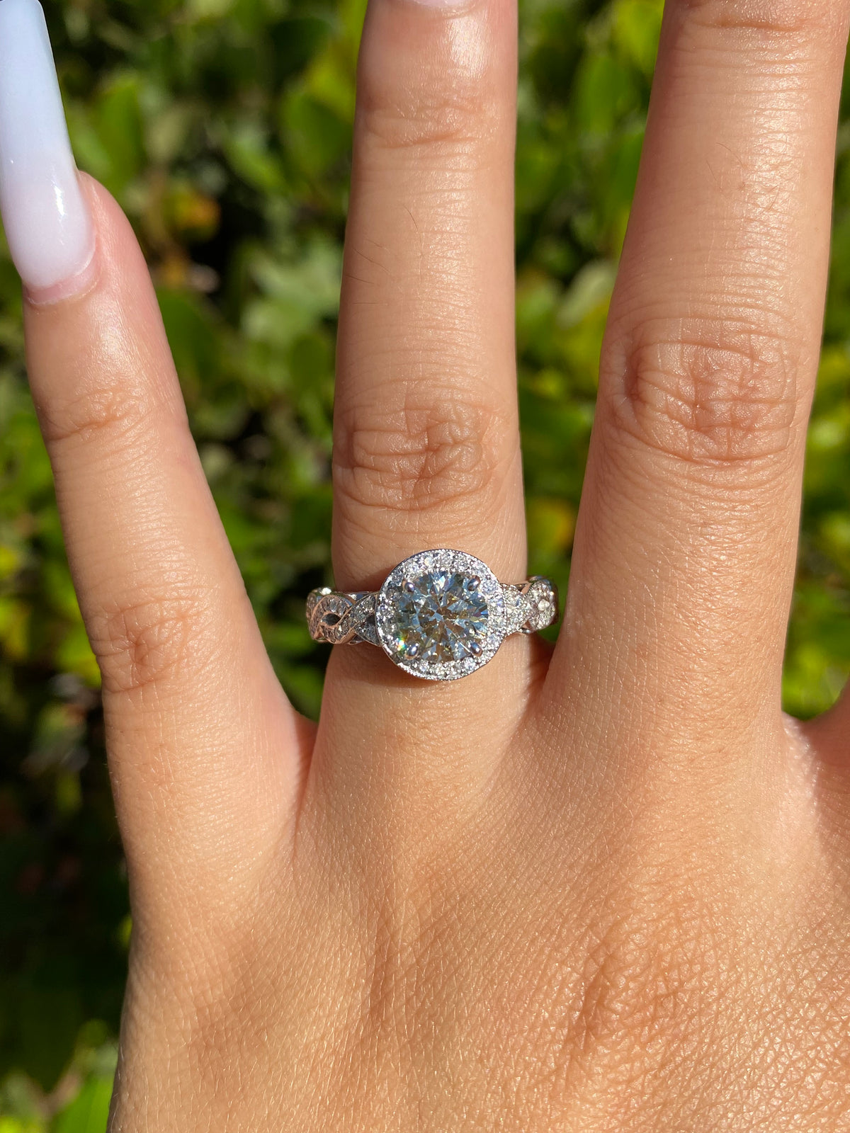 Diamond Engagement Ring 1.64 ct tw 14K White Gold DENG038