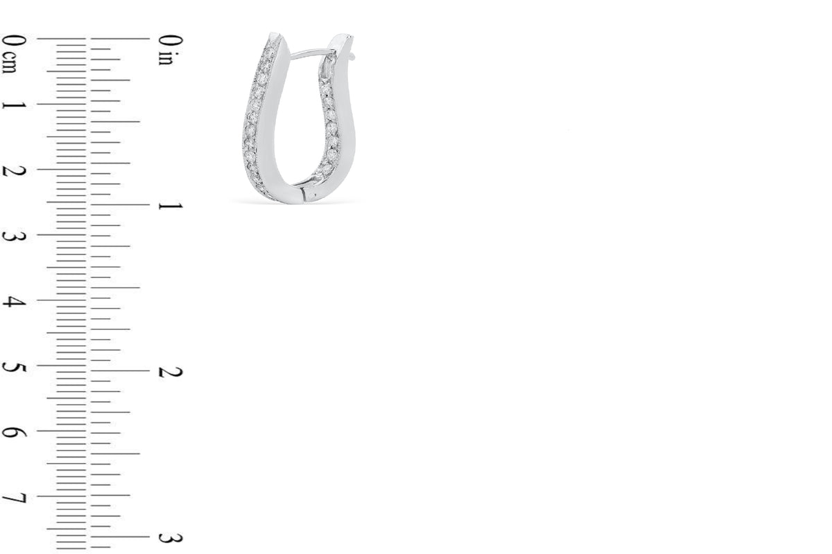 0.95 CT TW Round Diamond Hoop Earrings 14K White Gold DER001 - NorthandSouthJewelry