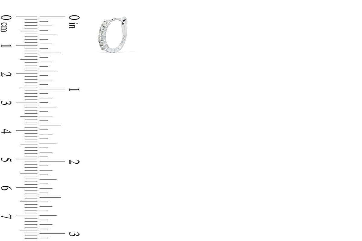 0.58 CT TW Round Diamond Hoop Earrings 14K White Gold DER004 - NorthandSouthJewelry