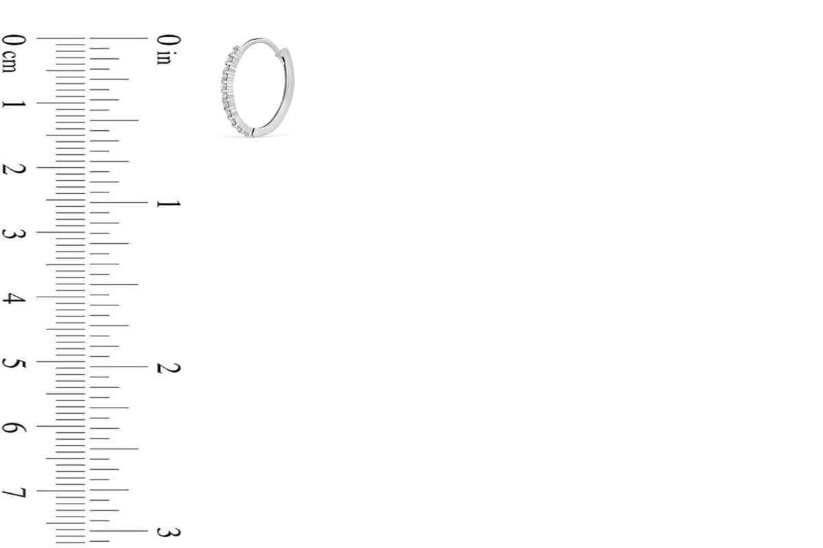 0.22 CT TW Round Diamond Hoop Earrings 14K White Gold DER006 - NorthandSouthJewelry