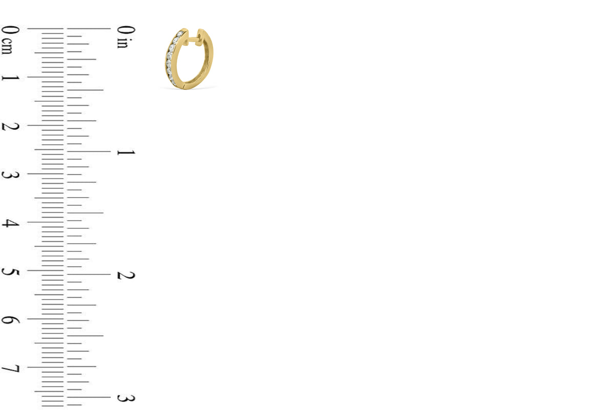 0.41 CT TW Round Diamond Hoop Earrings 14K Yellow Gold DER007 - NorthandSouthJewelry