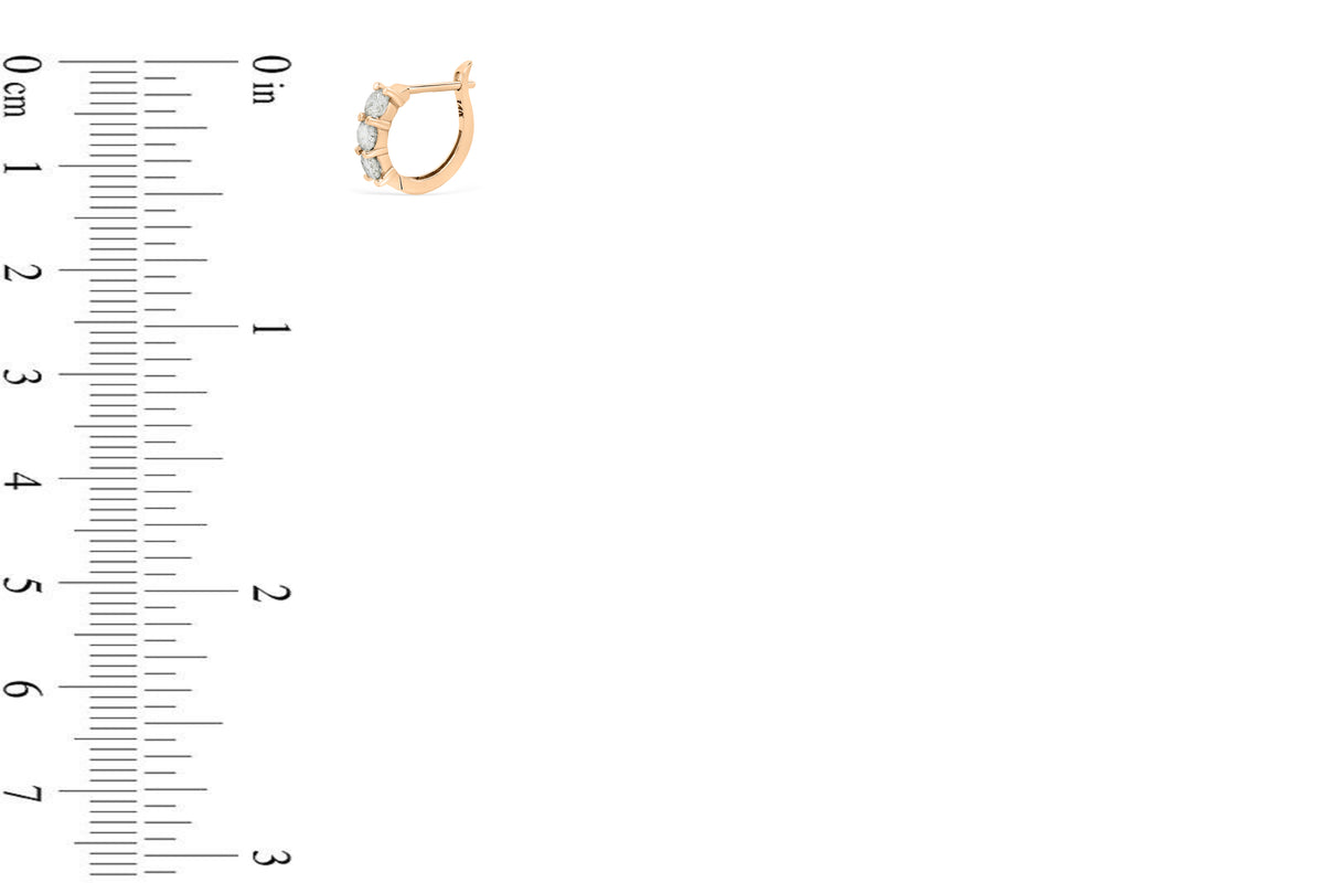 0.83 CT TW Round Diamond Hoop Earrings 14K Rose Gold DER009 - NorthandSouthJewelry