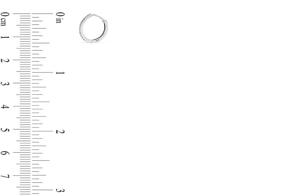 0.24 CT TW Round Diamond Hoop Earrings 14K White Gold DER011 - NorthandSouthJewelry