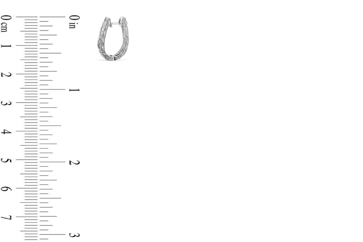 0.56 CT TW Round Diamond Hoop Earrings 14K White Gold DER013 - NorthandSouthJewelry