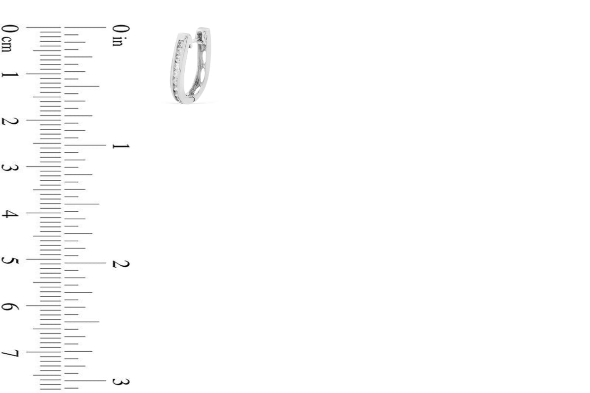 0.79 CT TW Round Diamond Hoop Earrings 14K White Gold DER014 - NorthandSouthJewelry