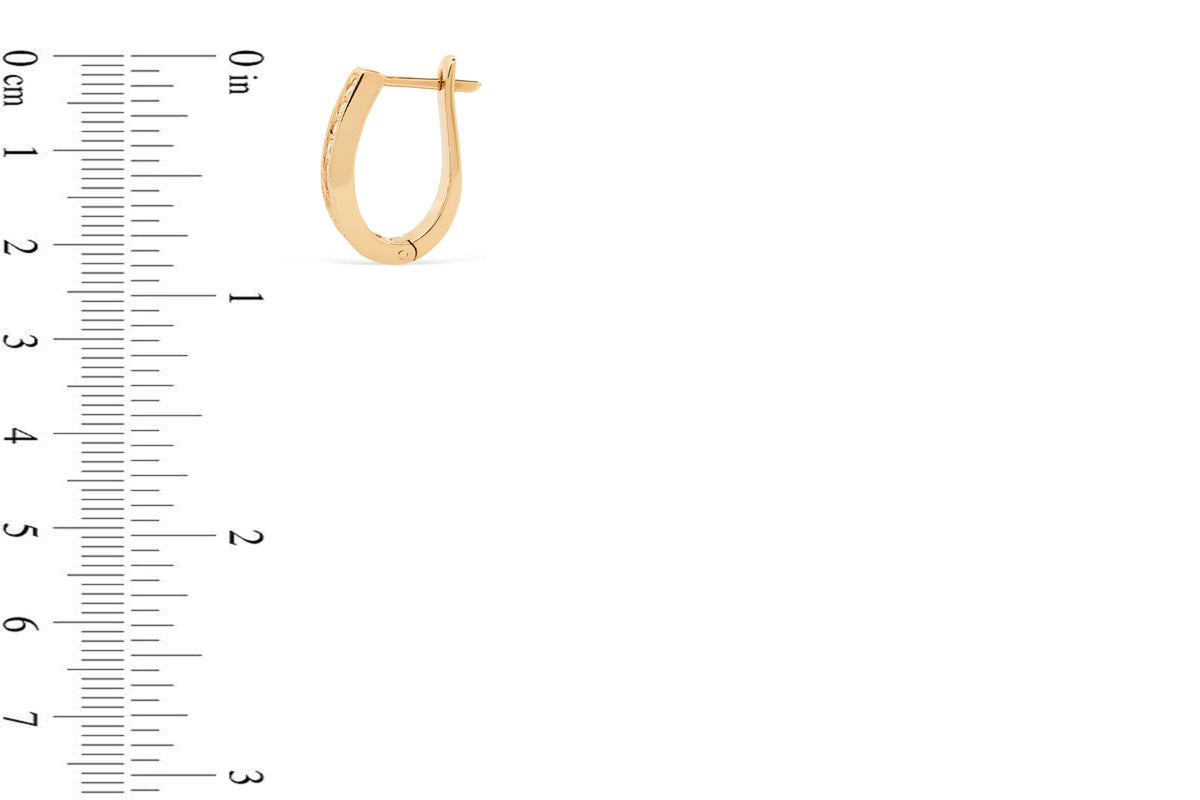 0.49 CT TW Round Diamond Hoop Earrings 14K Rose Gold DER017 - NorthandSouthJewelry