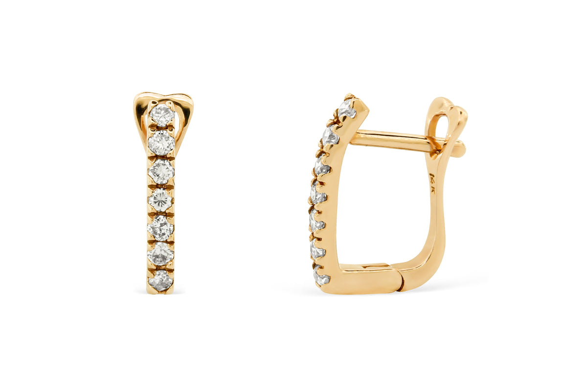 0.32 CT TW Round Diamond Hoop Earrings 14K Rose Gold DER018 - NorthandSouthJewelry