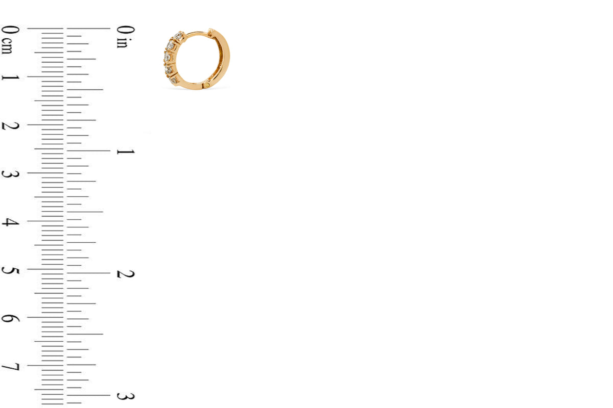 0.52 CT TW Round Diamond Hoop Earrings 14K Rose Gold DER019 - NorthandSouthJewelry