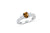 Three Stone Chocolate Diamond Ring 1.11 ct tw Emerald-cut 14K White Gold DIR013 - NorthandSouthJewelry