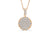 Pave Cluster Diamond Pendant 0.49 CT TW 14K Rose Gold DPEN002 - NorthandSouthJewelry