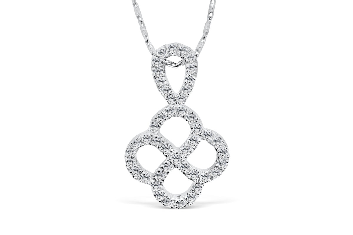Double Infinity Diamond Pendant 0.47 CT TW 14K White Gold DPEN004 - NorthandSouthJewelry