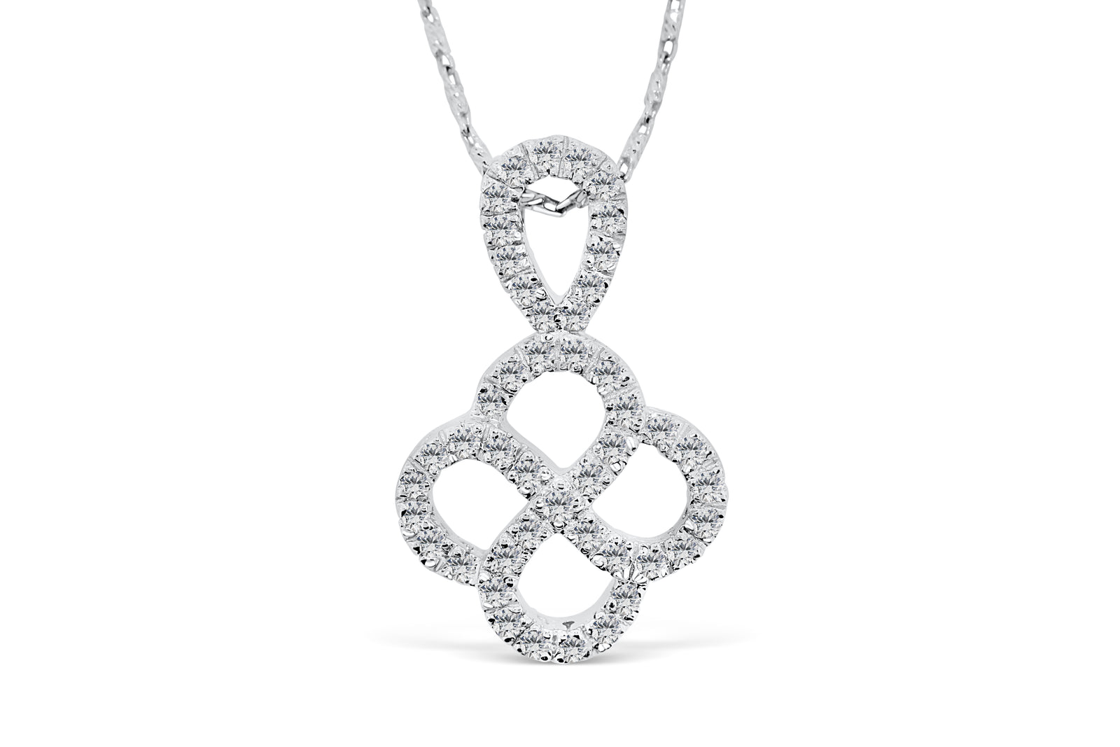 Double Infinity Diamond Pendant 0.47 CT TW 14K White Gold DPEN004 - NorthandSouthJewelry