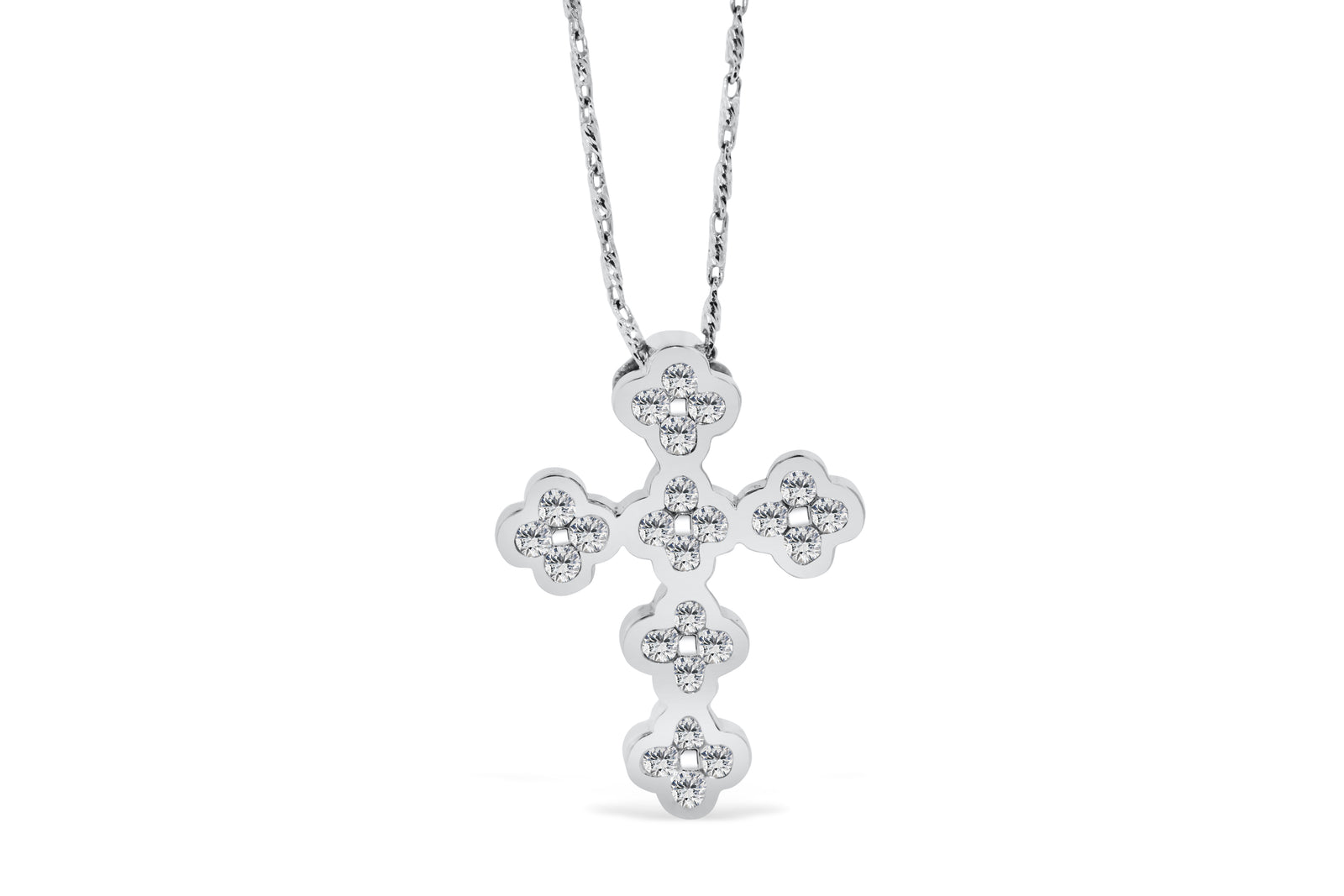 Cross Diamond Pendant 0.59 CT TW 14K White Gold DPEN011 - NorthandSouthJewelry