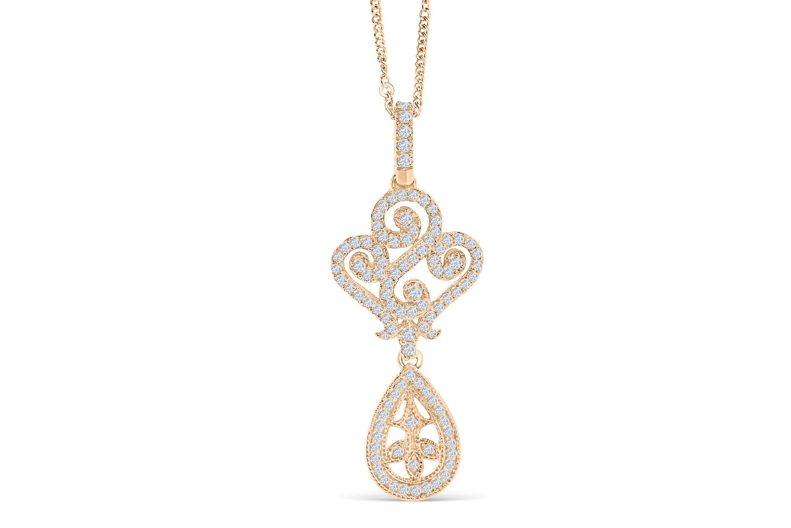 Diamond Pendant 0.92 CT TW 14K Rose Gold DPEN044 - NorthandSouthJewelry