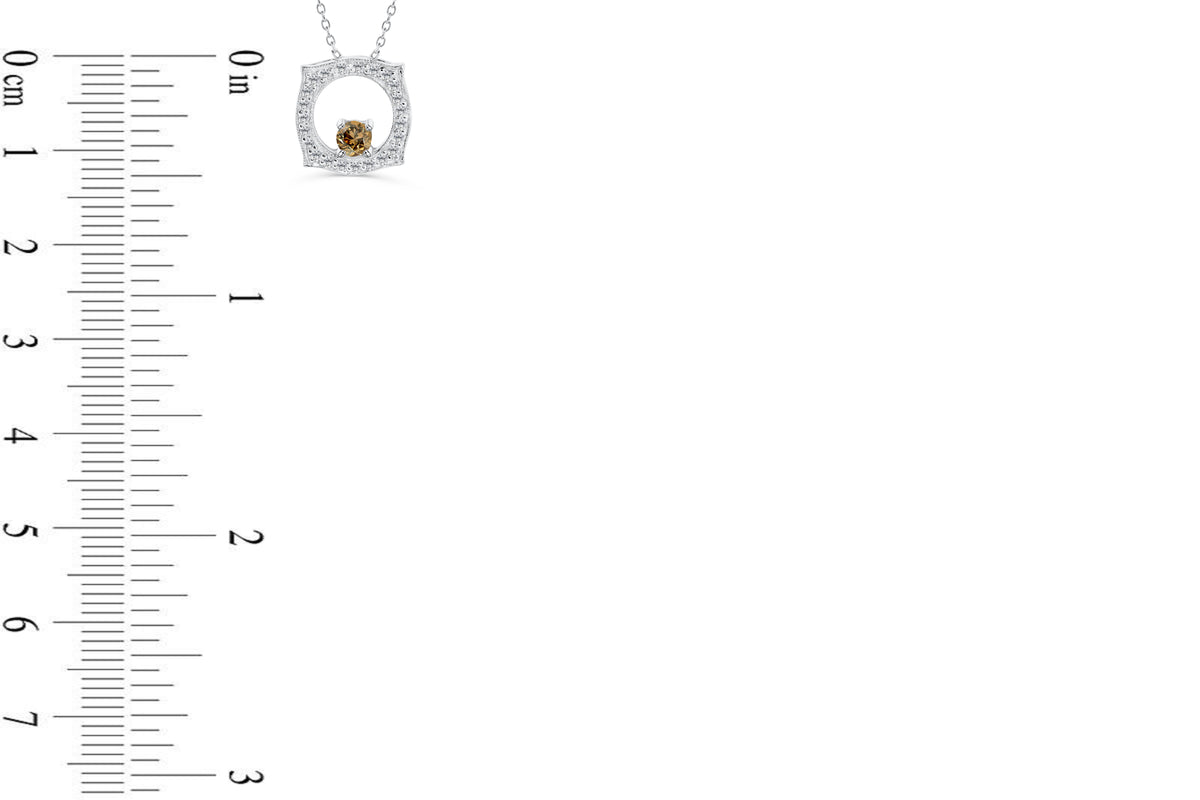 Chocolate Diamond Pendant 0.37 CT TW 14K White Gold DPEN048 - NorthandSouthJewelry