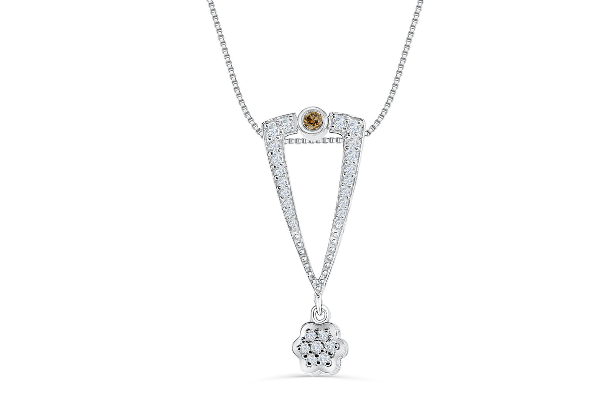 Chocolate Diamond Pendant 0.47 CT TW 14K White Gold DPEN050 - NorthandSouthJewelry