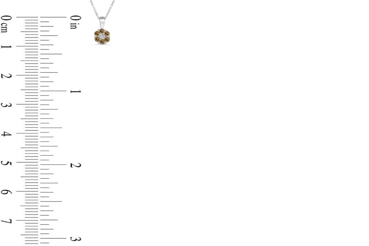 Cluster Chocolate Diamond Pendant 0.31 CT TW 14K White Gold DPEN053 - NorthandSouthJewelry