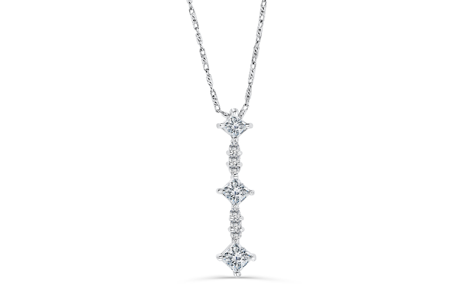 Diamond Bar Pendant 0.64 CT TW 14K White Gold DPEN028 - NorthandSouthJewelry