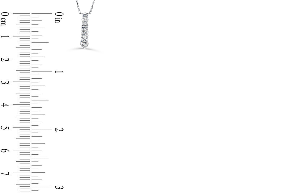 Vertical Bar Diamond Pendant 0.46 CT TW 14K White Gold DPEN031 - NorthandSouthJewelry