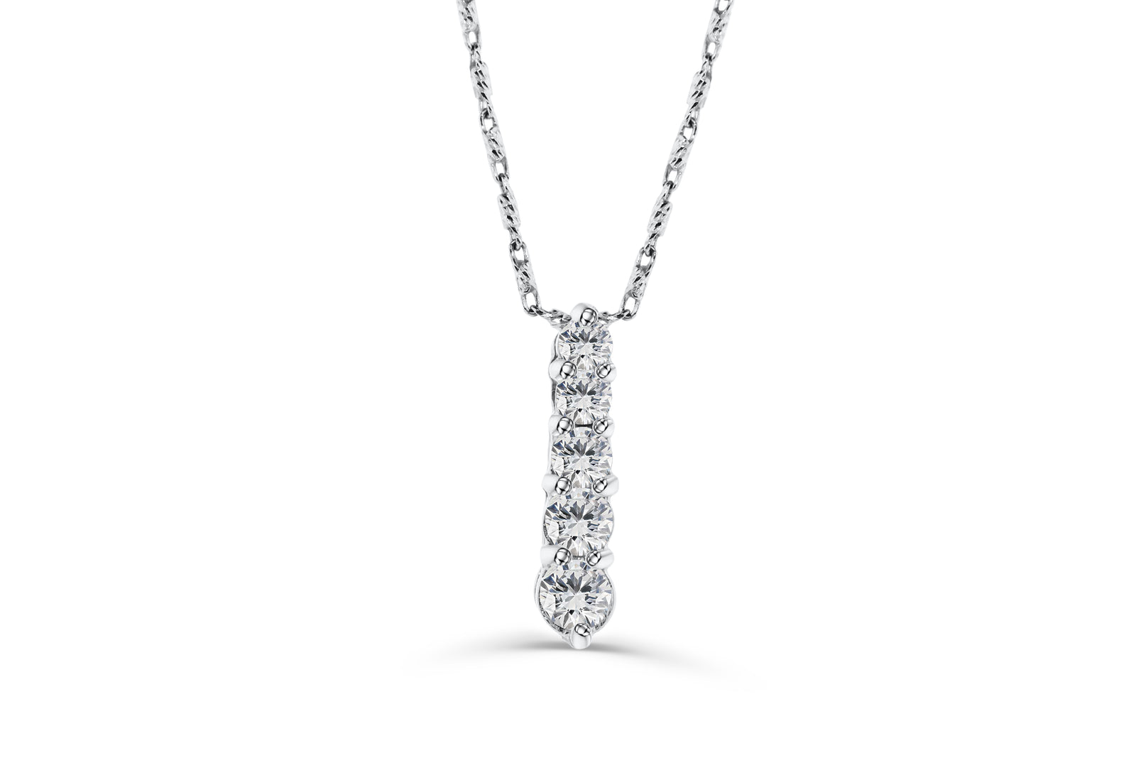 Vertical Bar Diamond Pendant 0.46 CT TW 14K White Gold DPEN031 - NorthandSouthJewelry