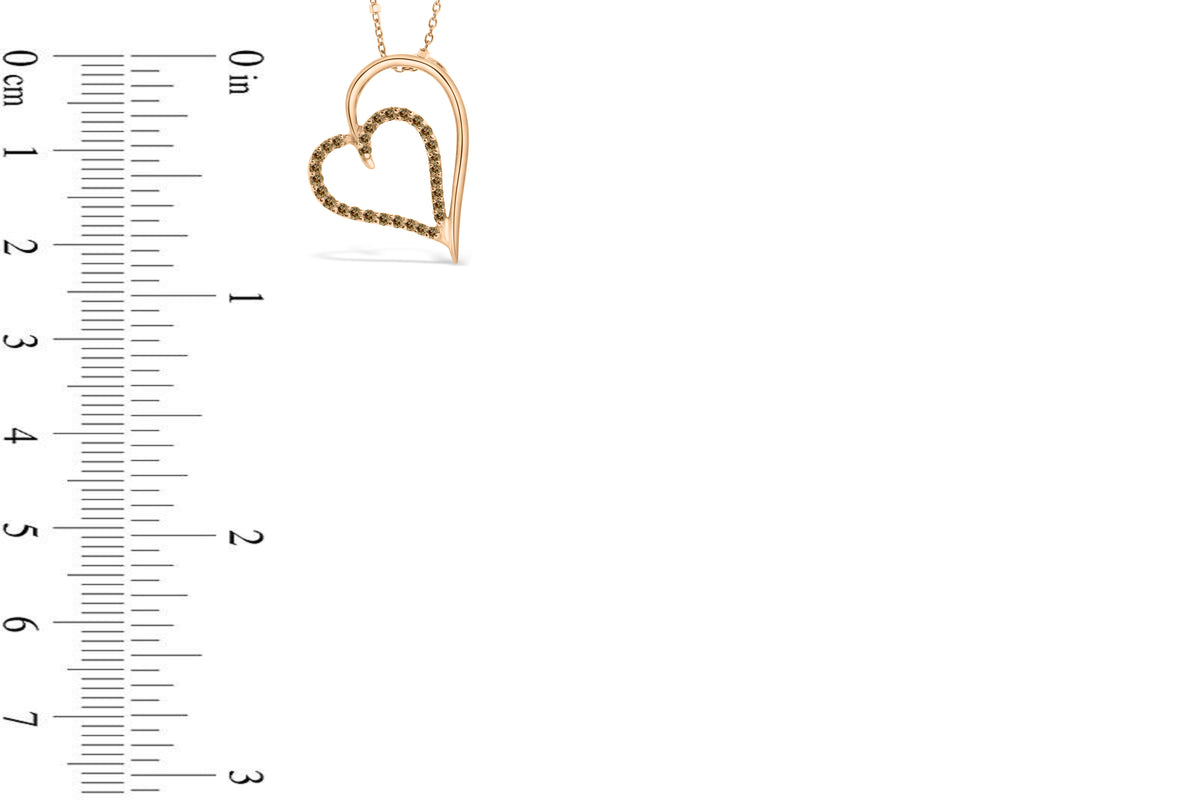 Chocolate Diamond Heart Pendant 0.26 CT TW 14K Rose Gold DPEN037 - NorthandSouthJewelry