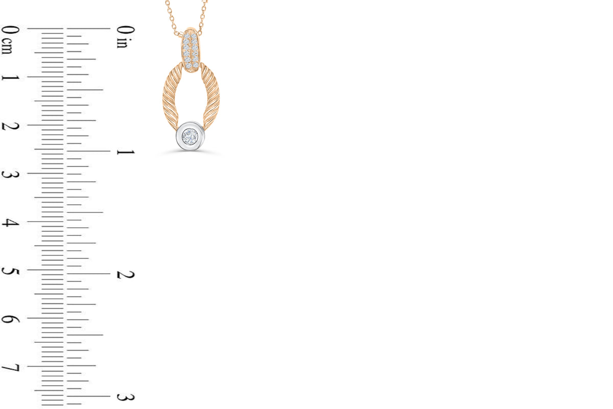 Diamond Pendant 0.33 CT TW 14K Rose Gold DPEN040 - NorthandSouthJewelry