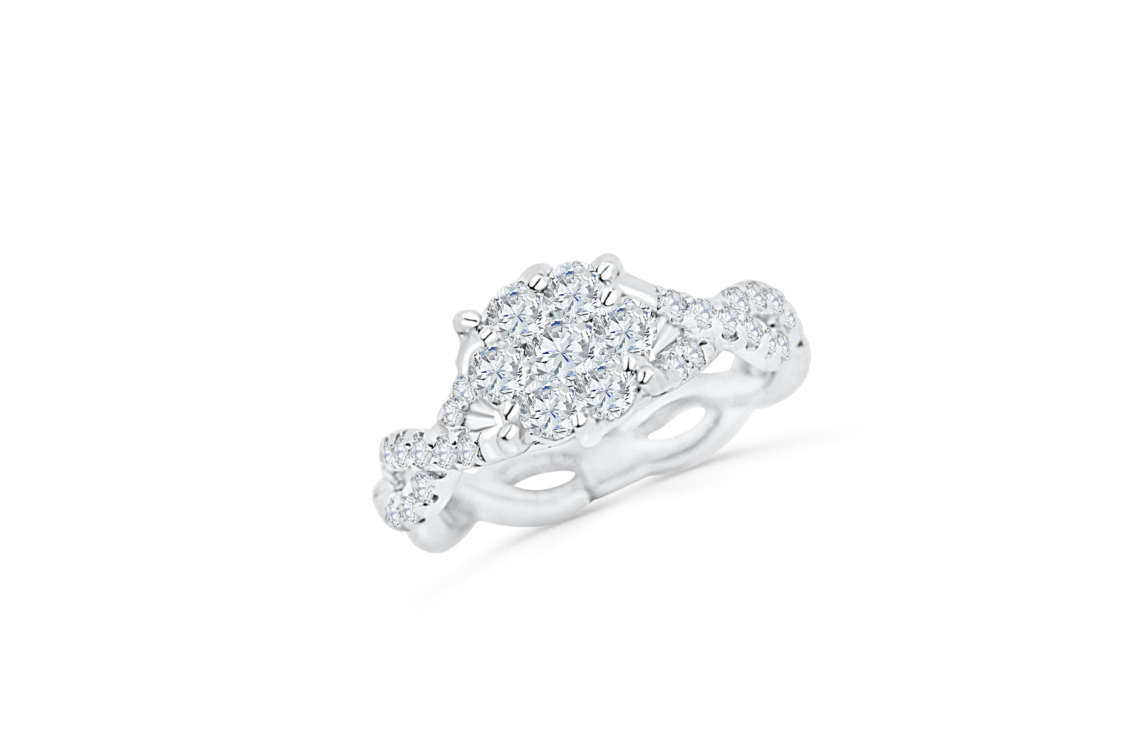 DIAMOND ENGAGEMENT RING 0.82 CT TW 14K WHITE GOLD DENG068 - NorthandSouthJewelry