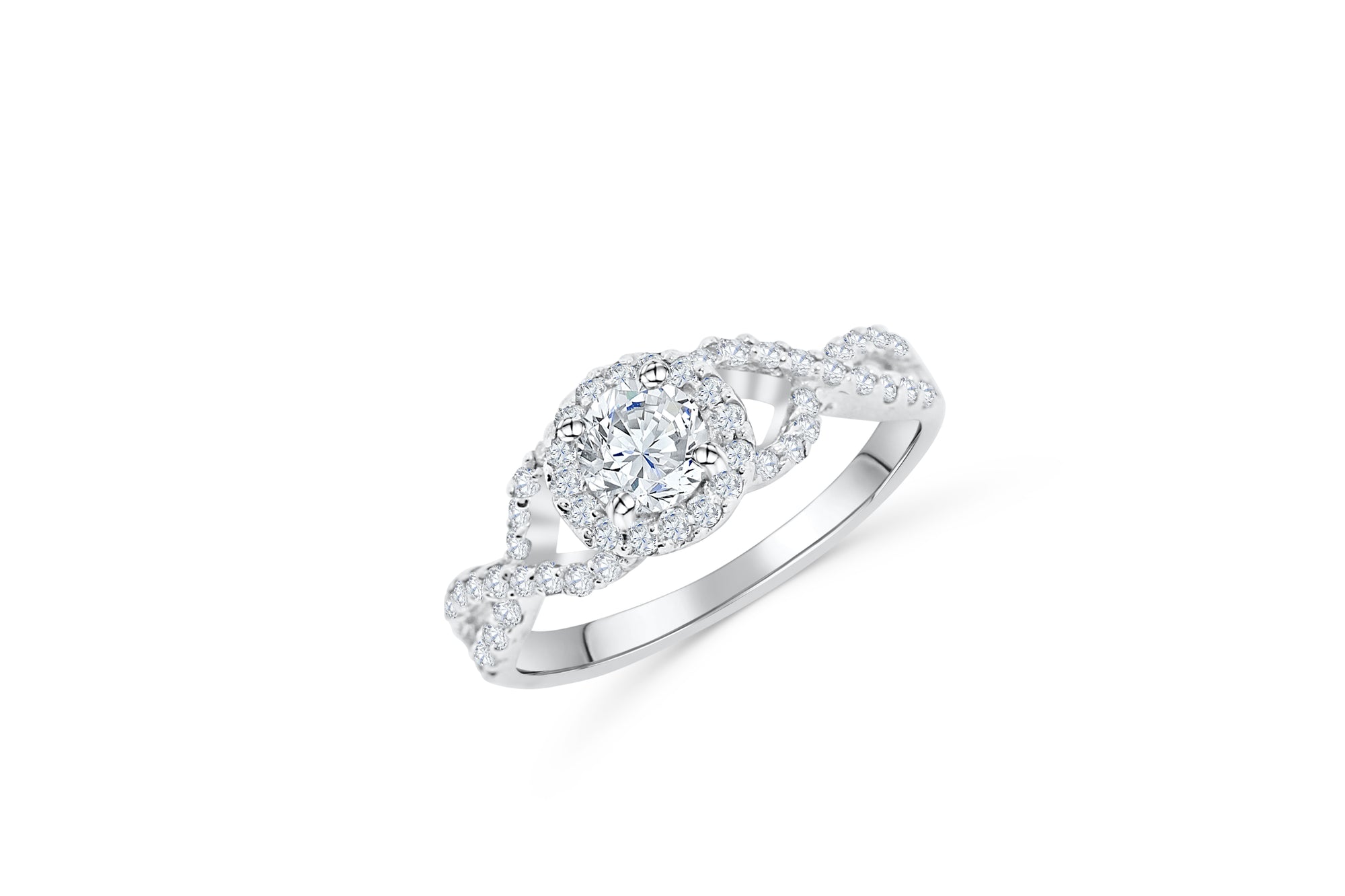 Diamond Engagement Ring 0.77 ct tw 14K White Gold DENG031 - NorthandSouthJewelry