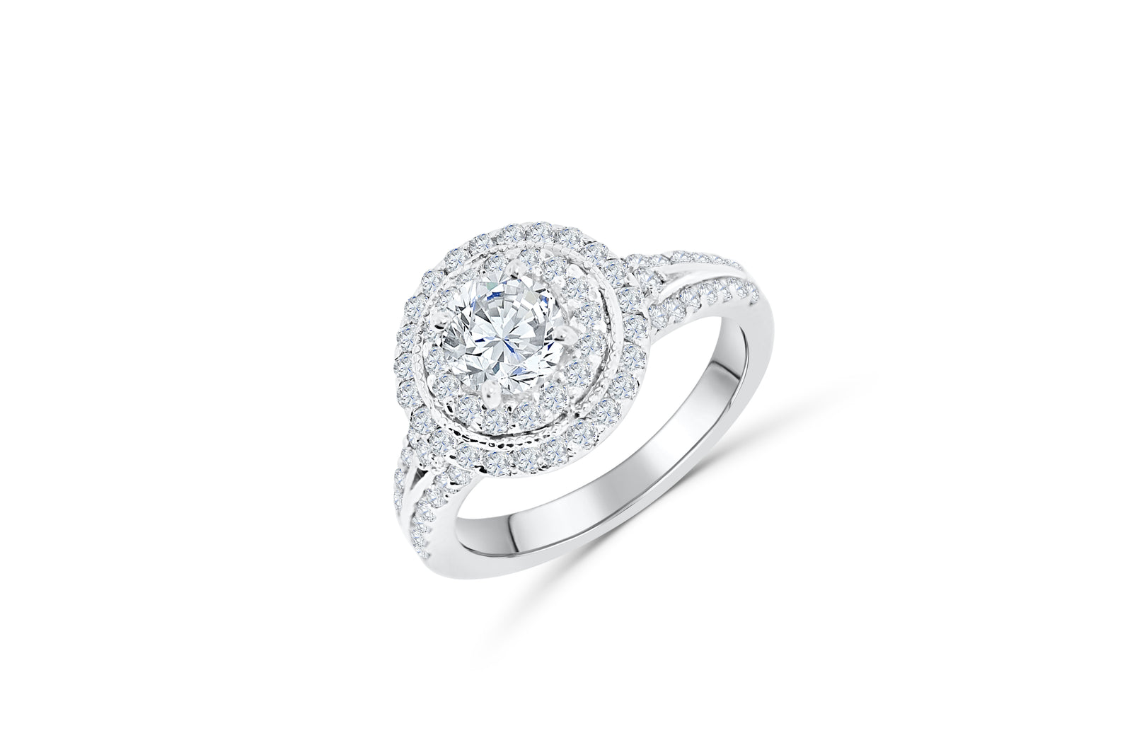 Diamond Engagement Ring 1.71 ct tw 14K White Gold DENG033 - NorthandSouthJewelry