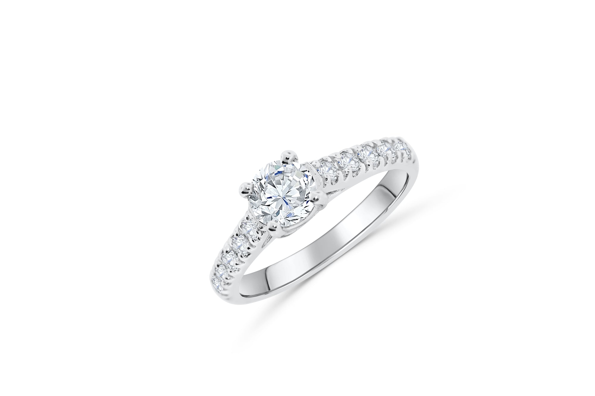 Diamond Engagement Ring 1.07 ct tw 14K White Gold DENG034 - NorthandSouthJewelry