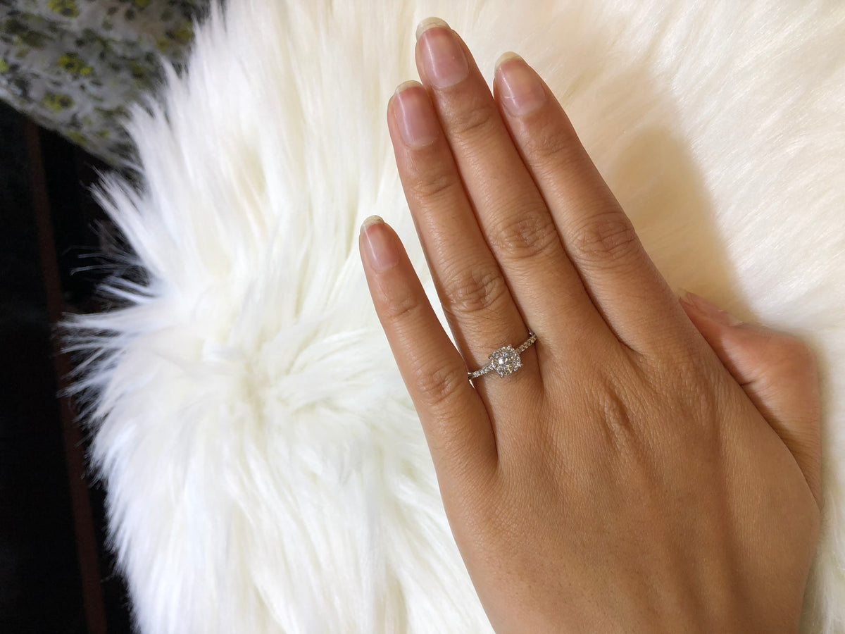 Diamond Engagement Ring 0.42 ct tw 14K White Gold DENG006 - NorthandSouthJewelry