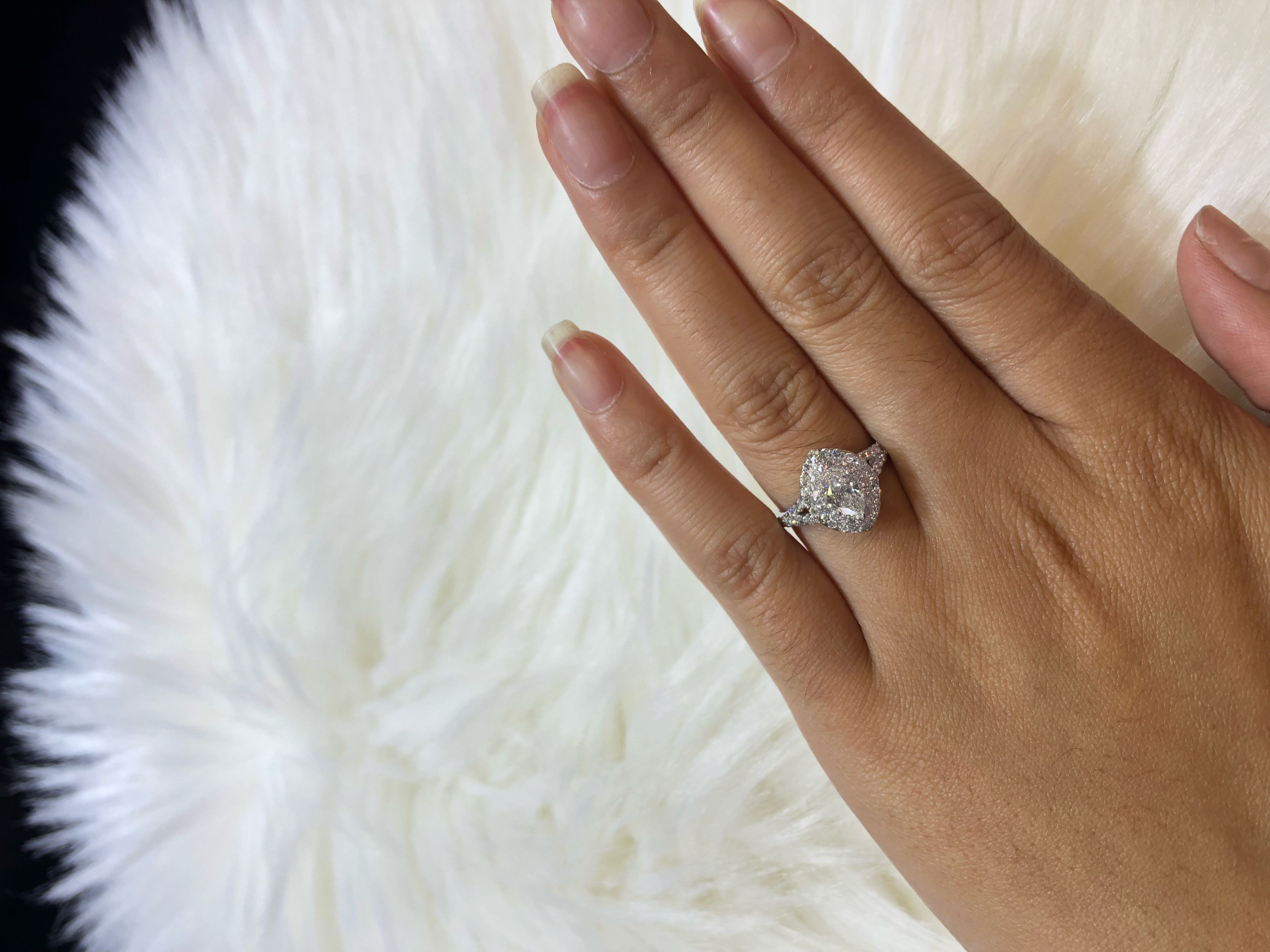 Marquise Diamond Engagement Ring 2.07 ct tw 14K White Gold DENG048